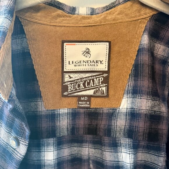The Original Buck Camp Legendary Whitetails Flannel Button Down Mens Medium Fall - Picture 4 of 8